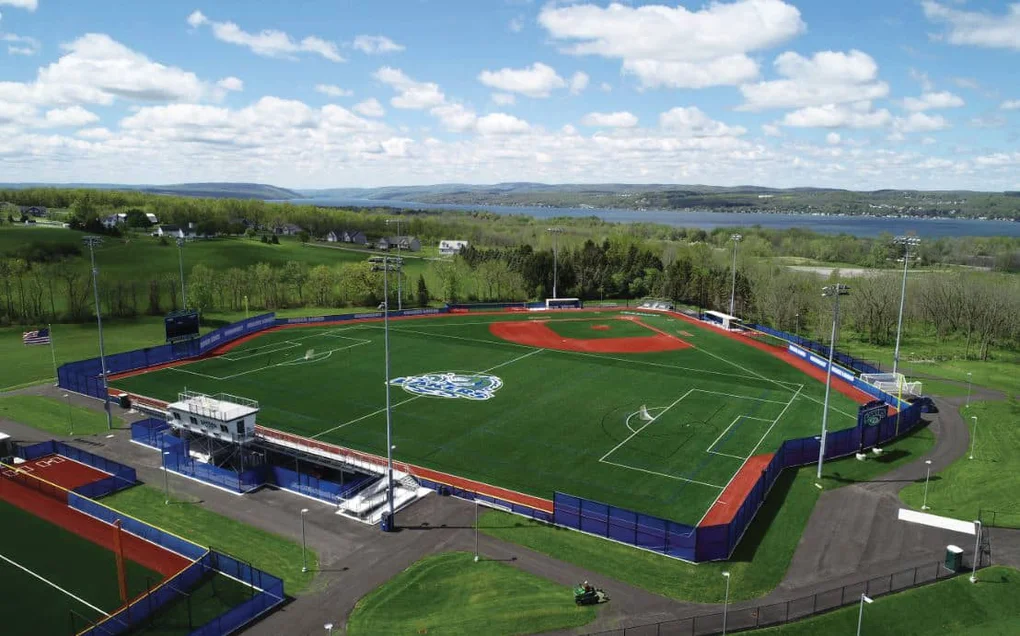 Birds eye view of the FLCC multi-purpose athletic fields on main campus.