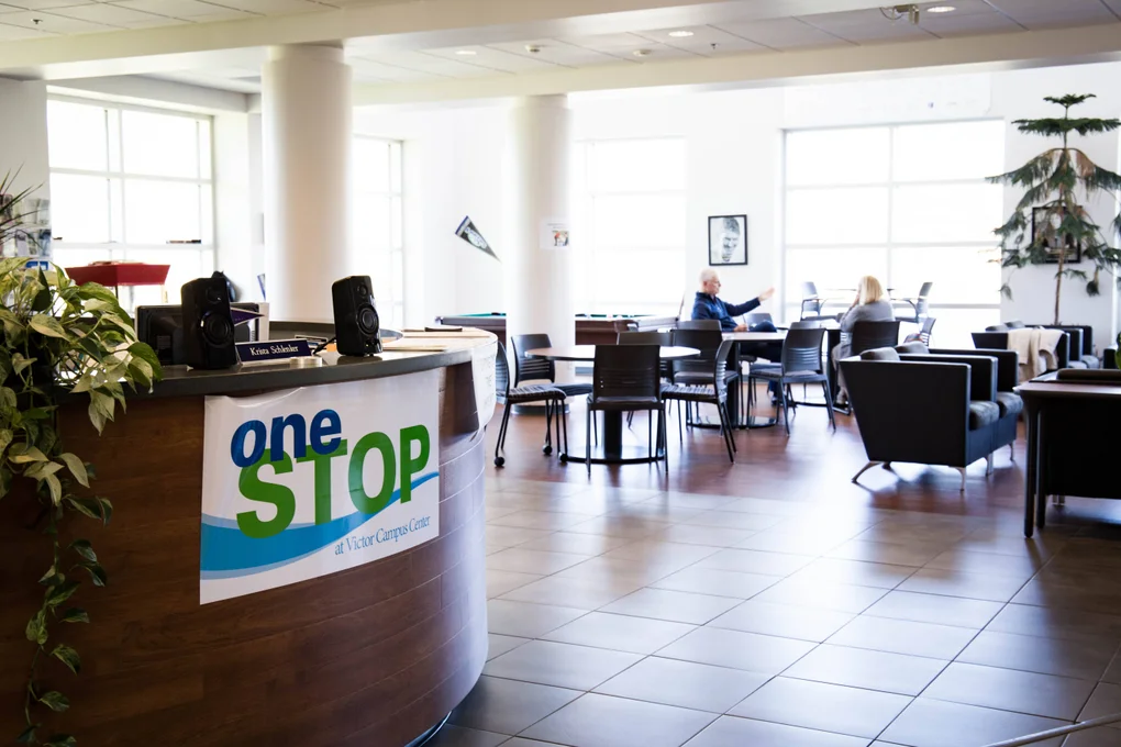 Main lobby of FLCC's Victor Campus Center.