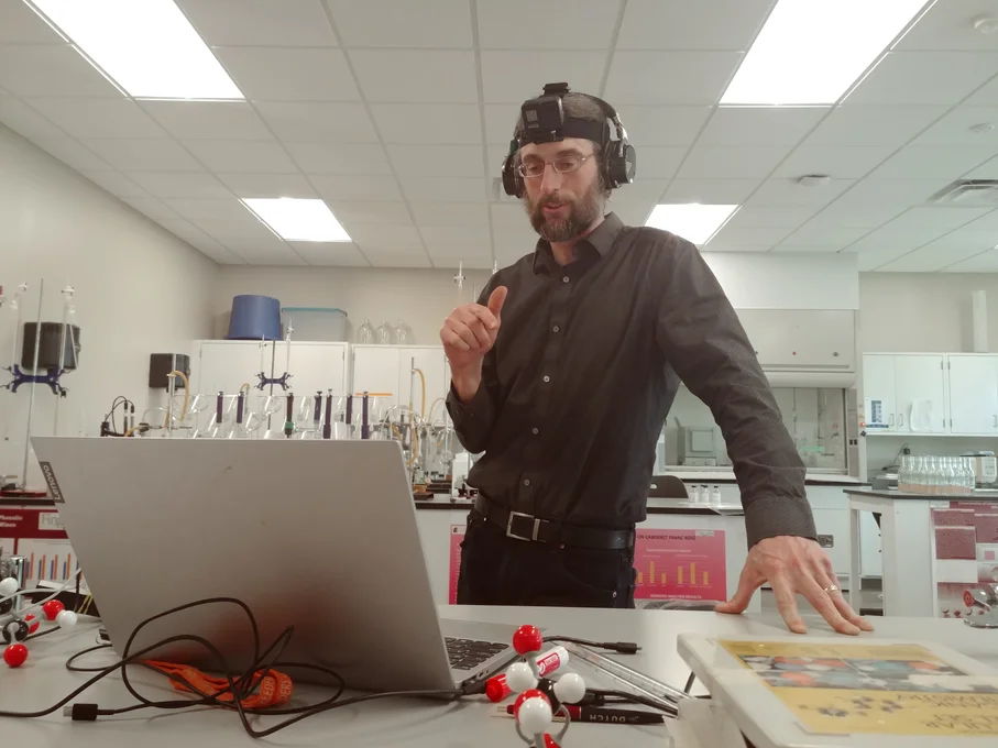 Paul Brock in a lab