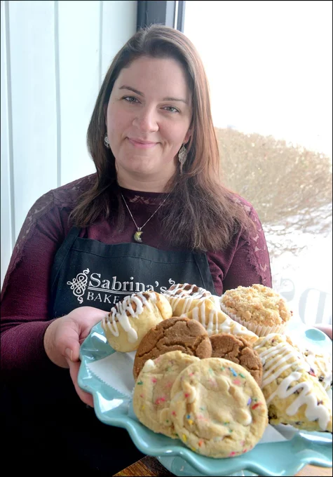 Sabrina Miller holding plate of cookies