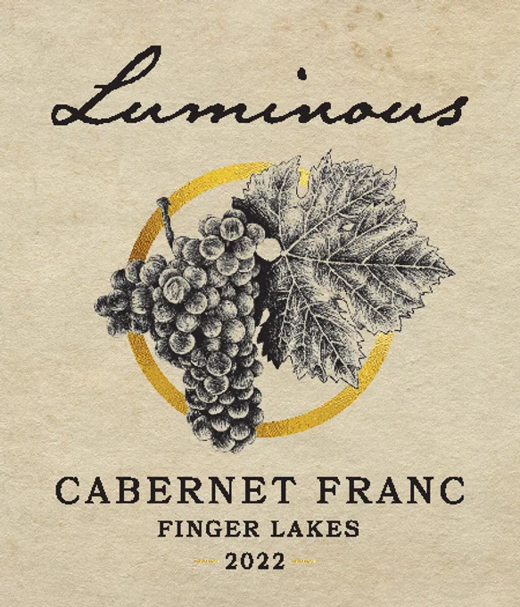 Finely drawn grape cluster and leaves
