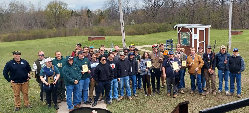 A group of participants at the May 2 pose for a group photo.