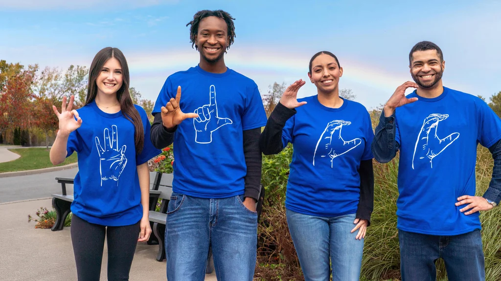 FLCC American Sign Language students outside main campus in Canandaigua, NY.