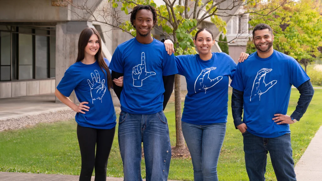 FLCC American Sign Language students outside main campus in Canandaigua, NY.