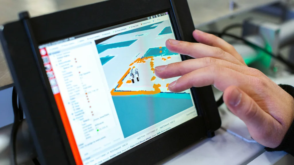 Engineer using software mapping