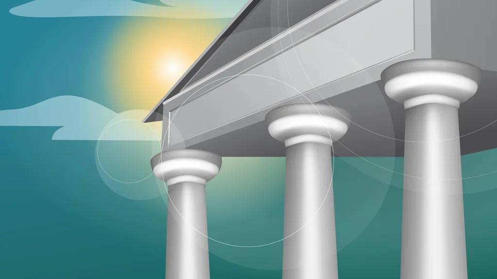 An illustration of the Parthenon.