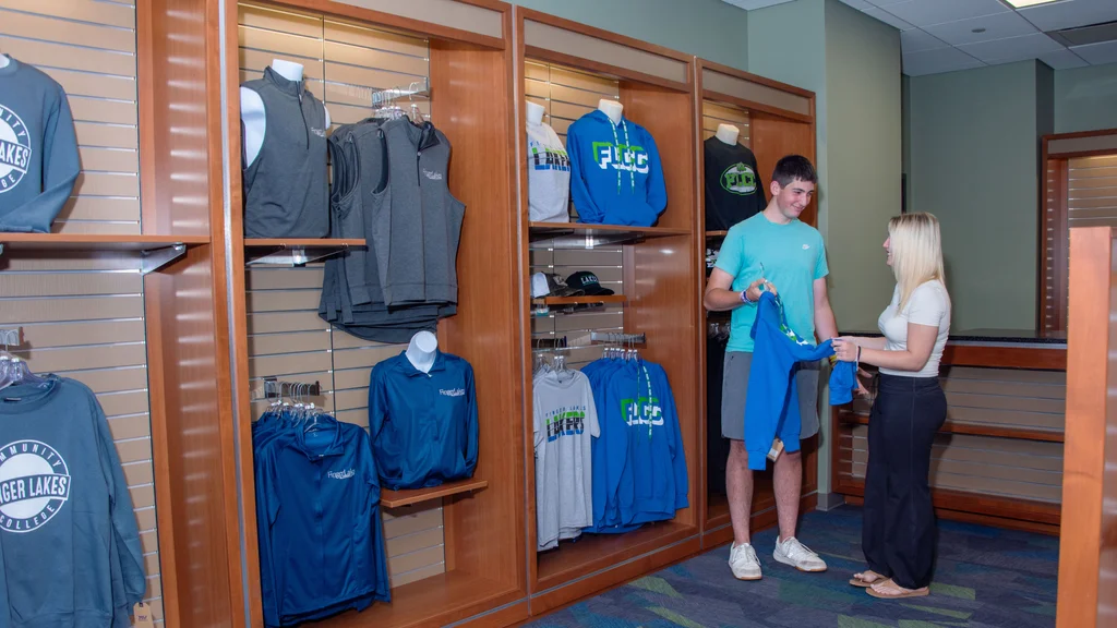 Students shop in the Campus Store for FLCC merch