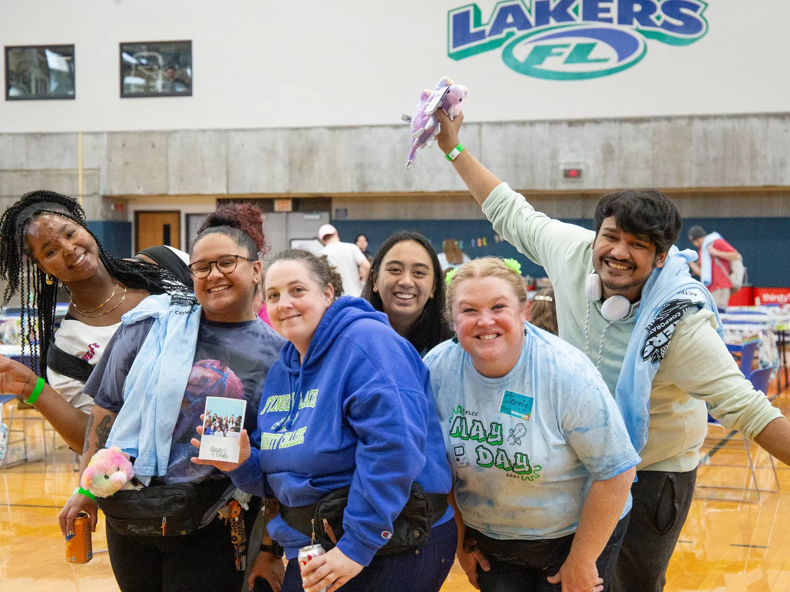 Students rollerskating on May Day in the FLCC gymasium