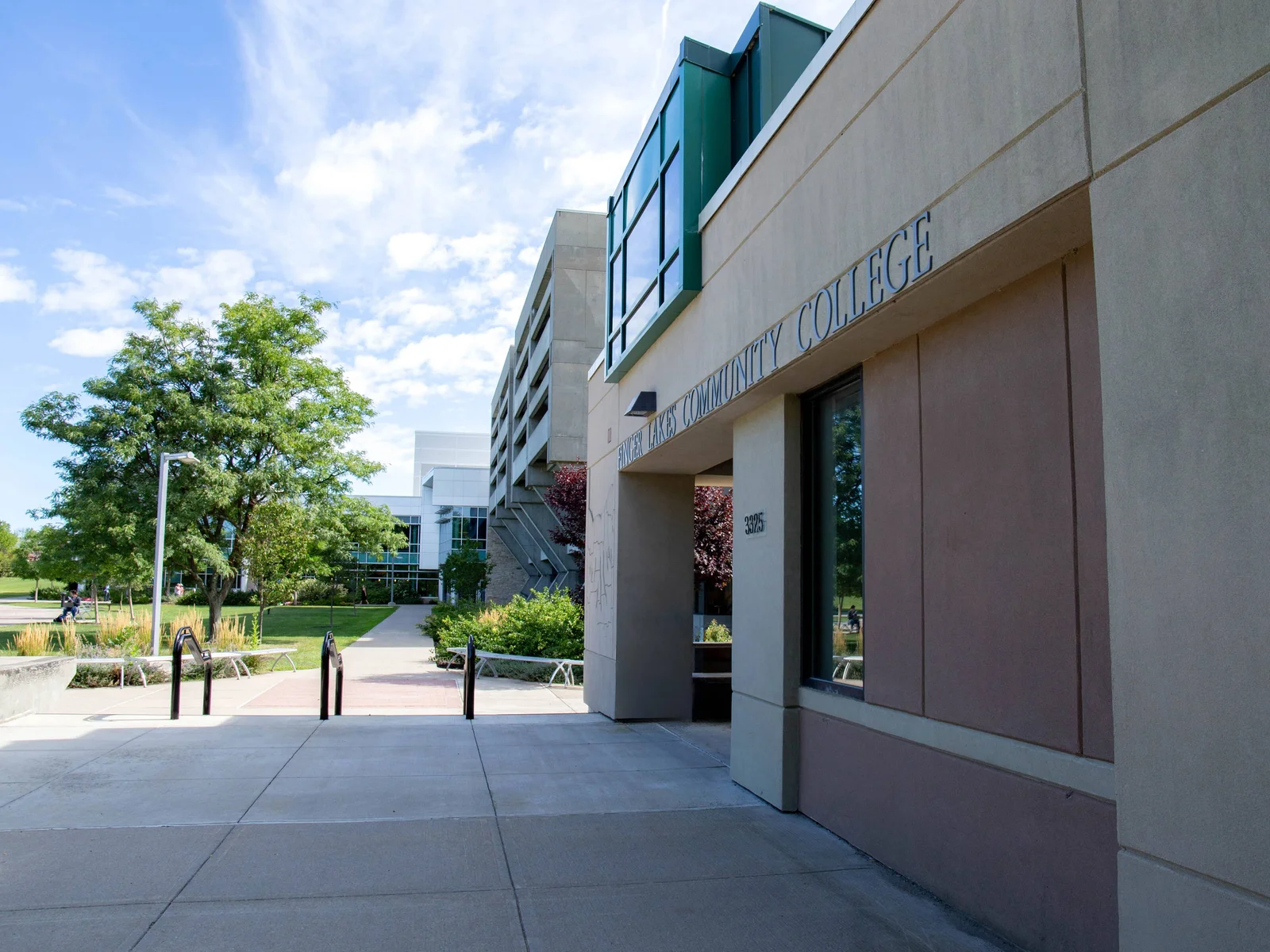 Finger Lakes Community College - front of main building, library entrance