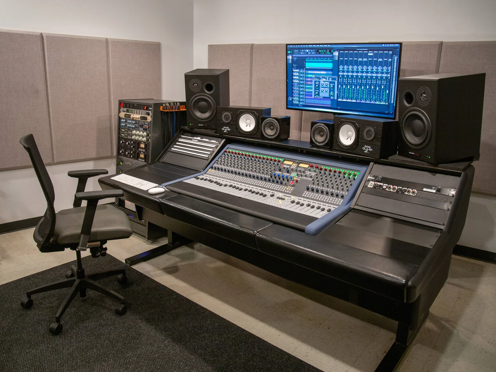 5.1 Surround mixing suite utilizing an SSL Duality SE Console with Avid Pro Tools HDX system.