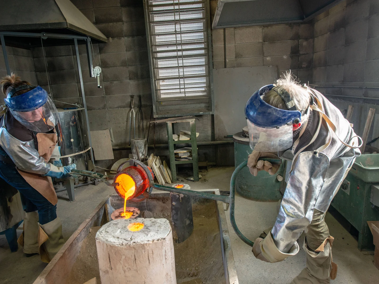 Student artist at work in the painting studio.