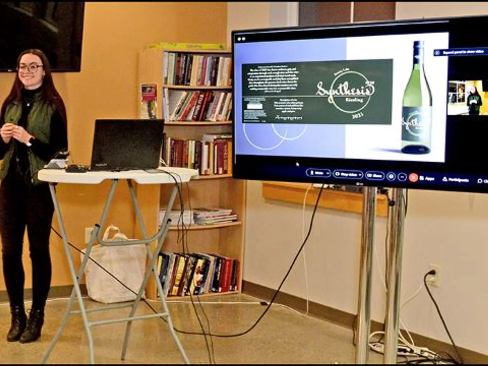 Woman giving presentation