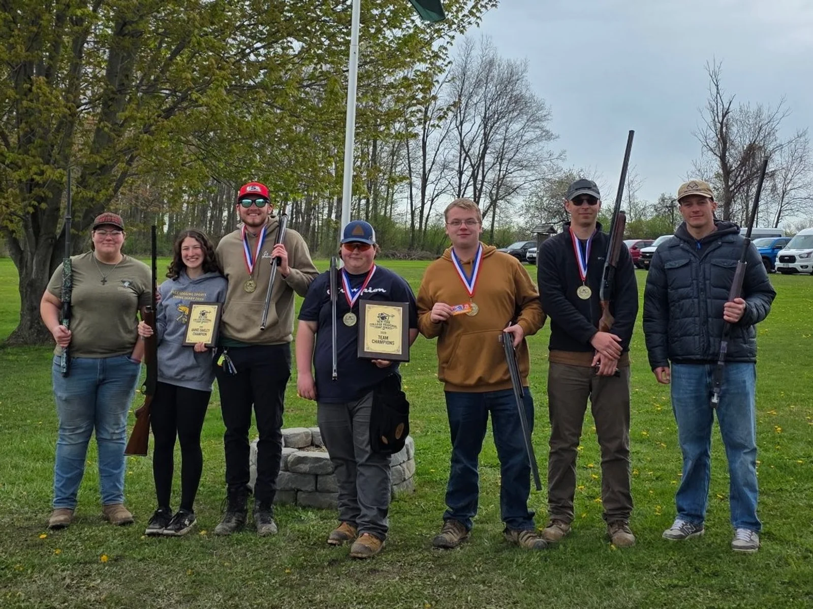 Club target members pose with trophies from the May 2 event.