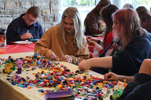 Students free building LEGOs during the fall 2024 Laker Day.