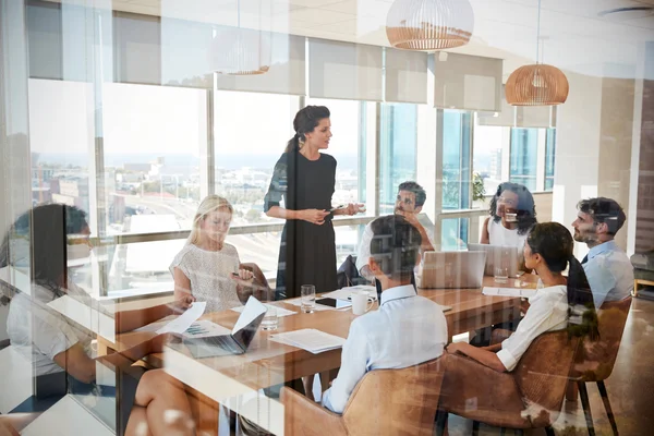 Orientation Session taking place at a conference room table