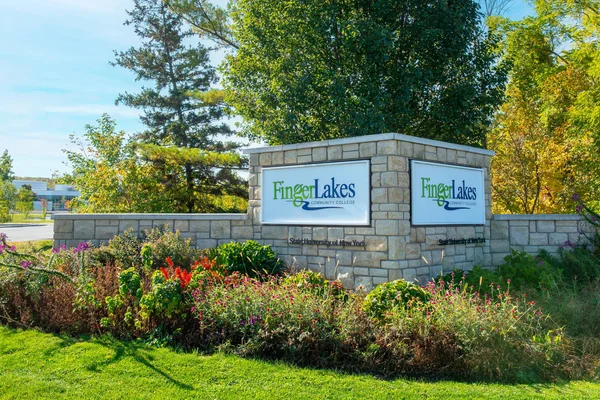 The sign at the entrance of FLCC main campus in Canandaigua, NY