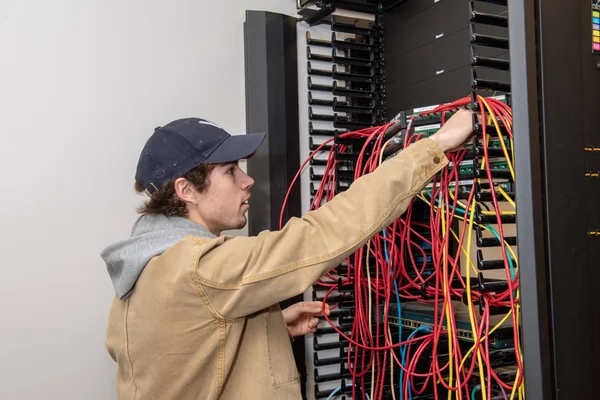 Network switch and cables.