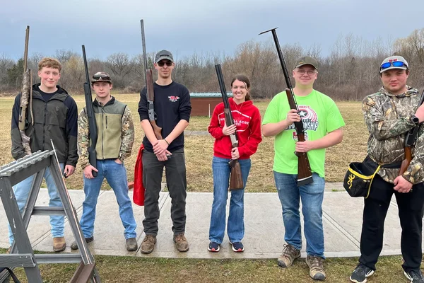 A group of FLCC students pose for a photo while at a clay target shooting competition