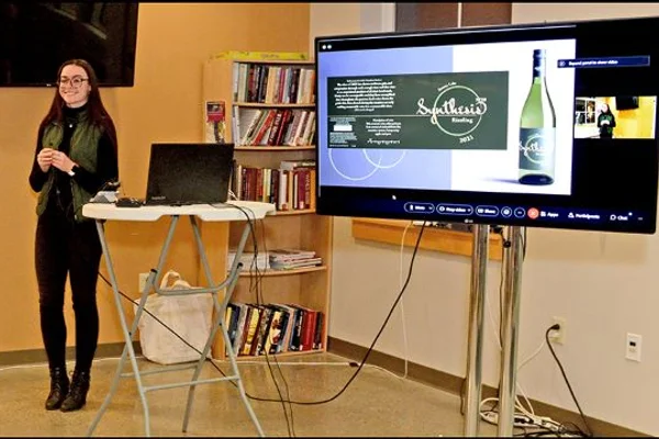 Woman giving presentation