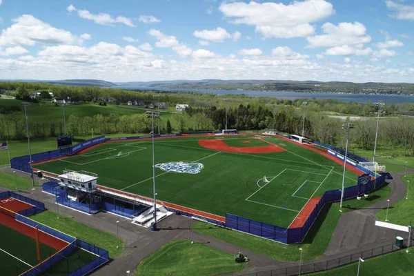Birds eye view of the FLCC multi-purpose athletic fields on main campus.