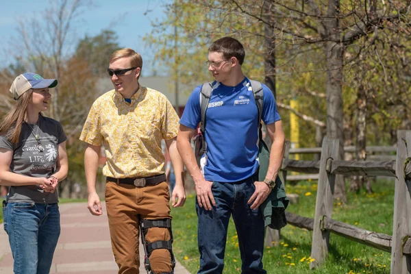campus life chatting outside 2022