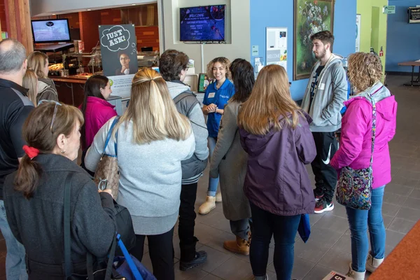 FLCC staff leading a group of prospective students on a tour of FLCC.