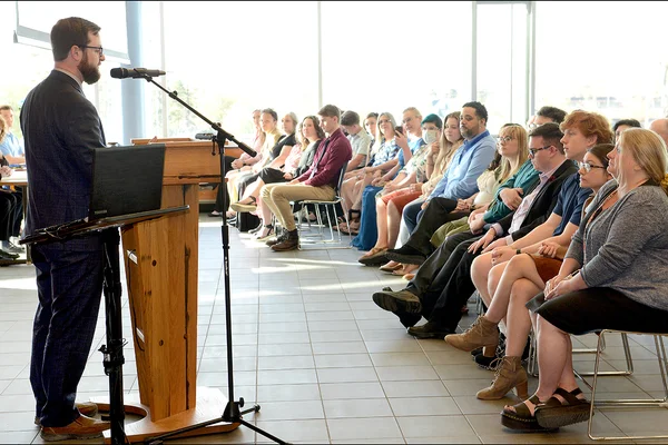Man at podium