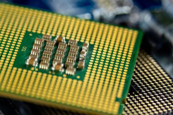 A closeup of a computer chip