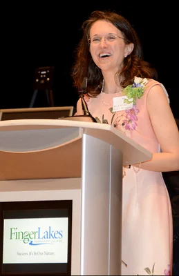 Woman at podium