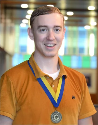 Man wearing medal