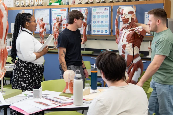 Students studying in the Incubator during a Laker Day event.