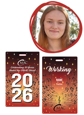 Front and back of the house credential design.
